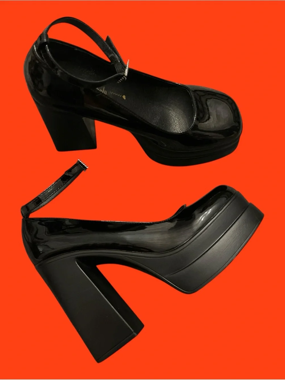 Platform Mary Jane Heels in Black
